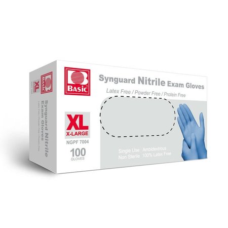 Zoro Select Disposable Gloves, Nitrile, Latex-Free, Powder-Free, Blue, XL, Case Pack/10 boxes of 100 NitrileXLC